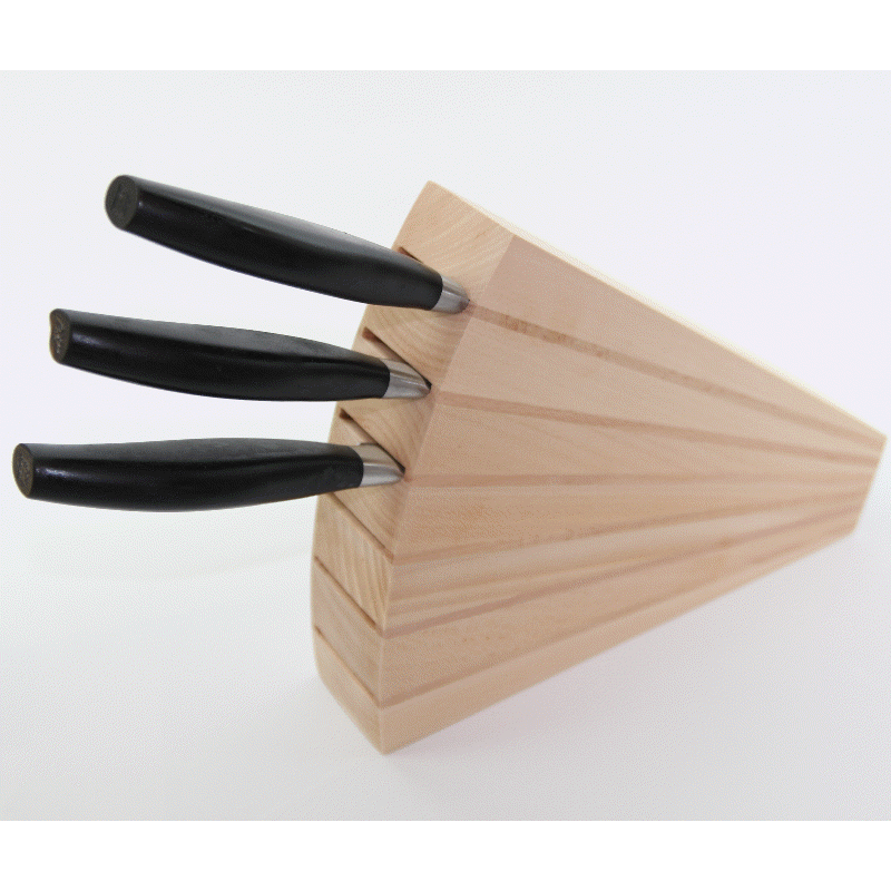 Knivblok til 6 knive - Lindetræ og Kirsebærtræ