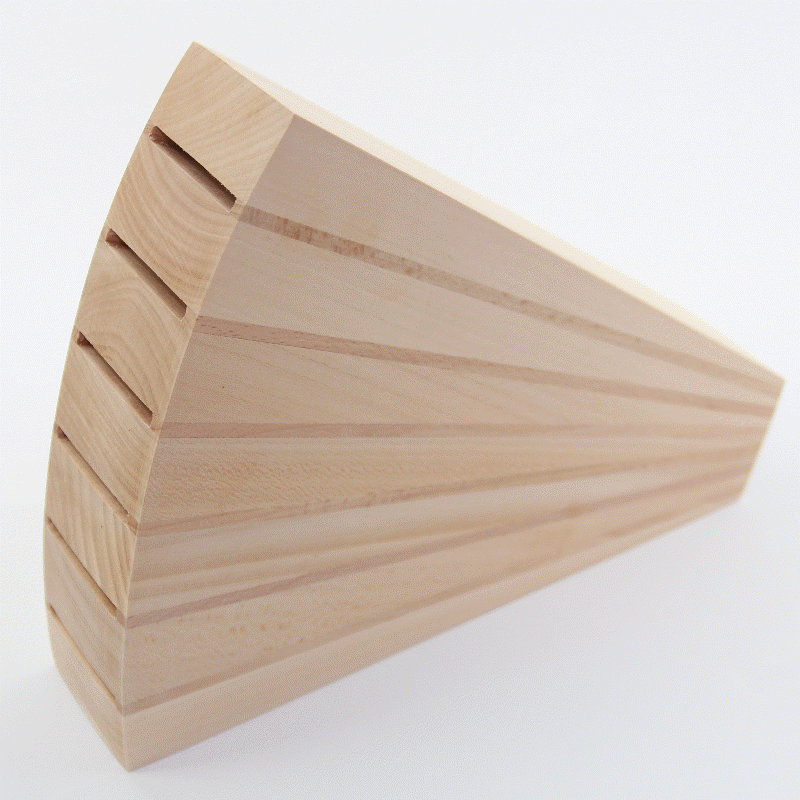 Knivblok til 6 knive - Lindetræ og Kirsebærtræ