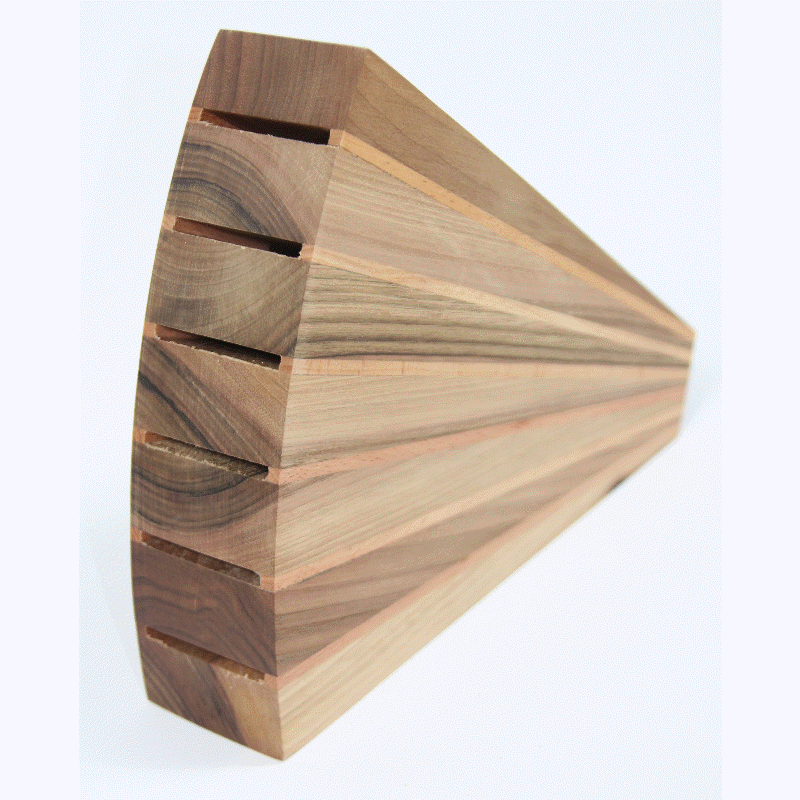 Knivblok til 6 knive - Valnød og Kirsebærtræ