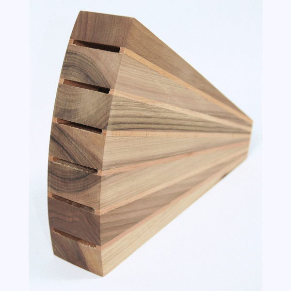 Knivblok til 6 knive - Valnød og Kirsebærtræ