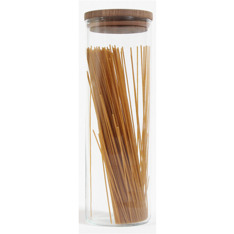 Opbevaringsglas med Trælåg i Valnød - Hele sættet 3 stk.