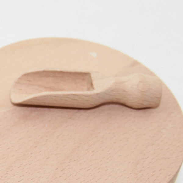 Saltkar med ske i Bøgetræ