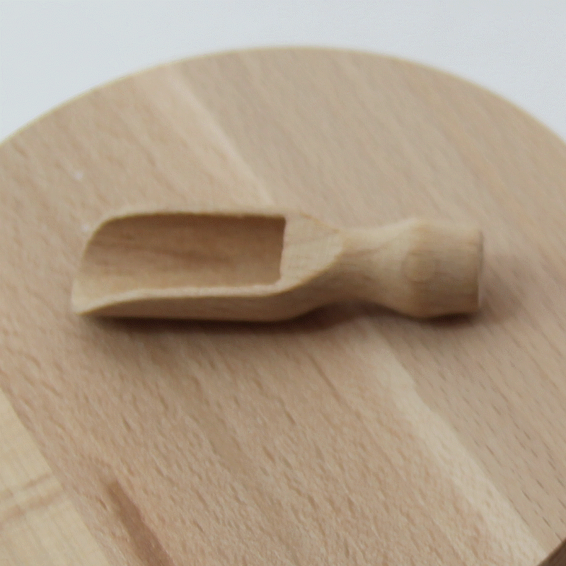 Saltkar med ske i Bøgetræ - Stor model